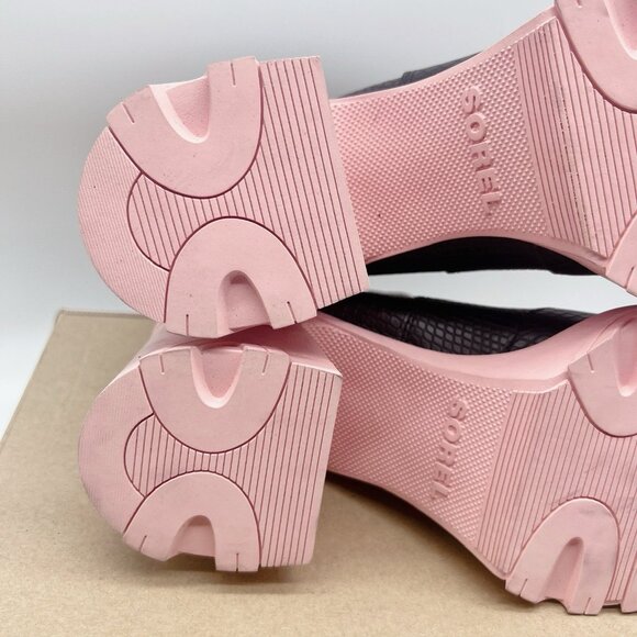 Sorel Brex Waterproof Platform Heel Chelsea Boot Bootie Black Vintage Pink US 11 - Picture 10 of 12